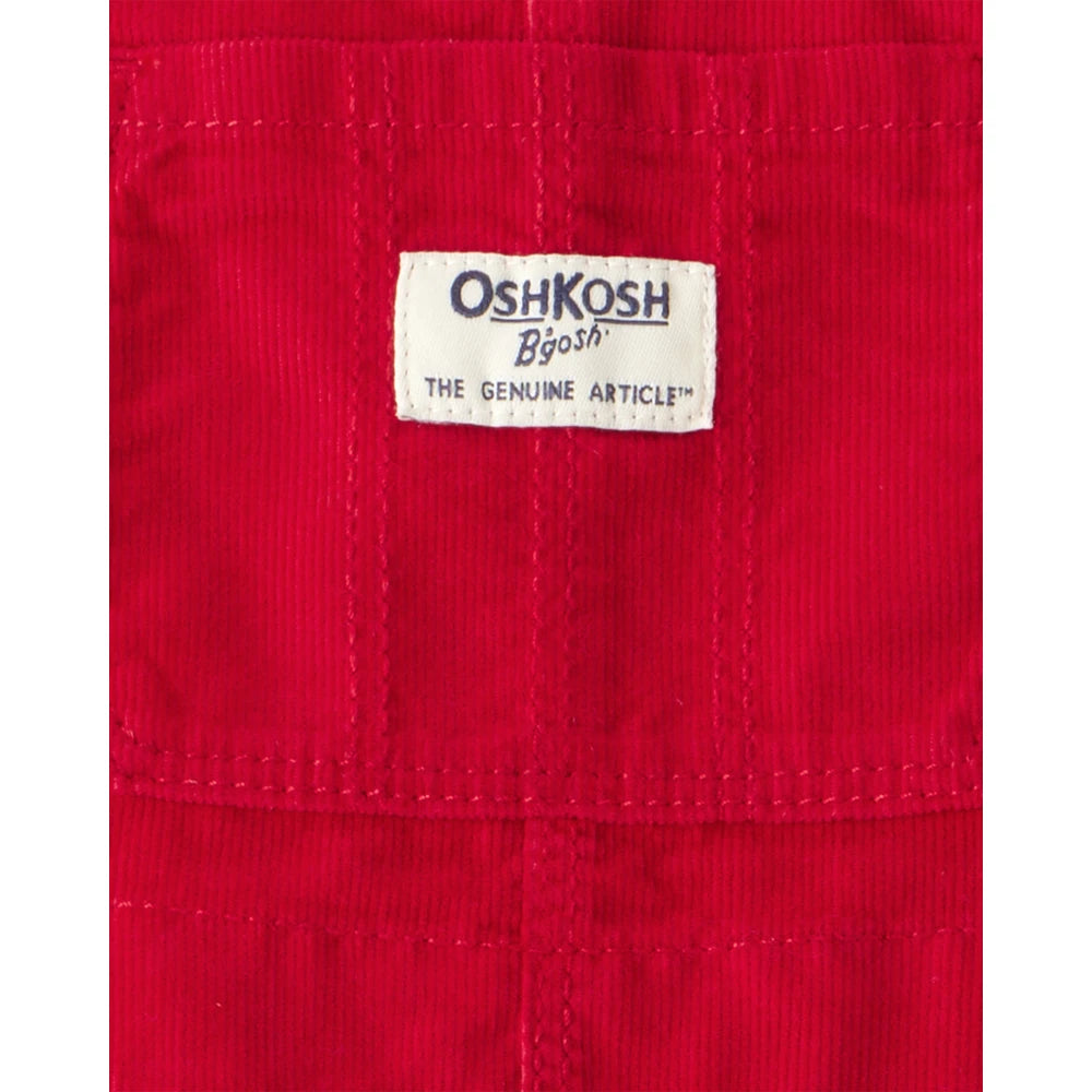 Jupe-Salopette en Velours Côtelé Fille OshKosh - Rouge
