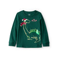 Boy Carter's Long-Sleeve Holiday Dinosaur Tee - Green