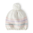 Bonnet à Pompon Rayé Fille Carter's - Blanc
