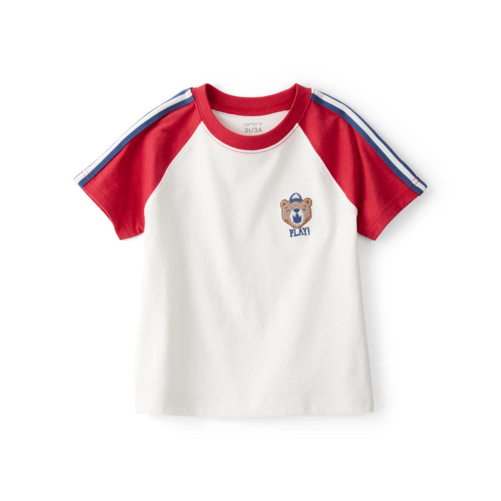T-shirt à Manches Courtes Ourson Varsity Garçon Carter's - Multi