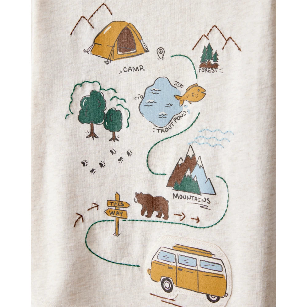 T-shirt à Manches Courtes Camping Garçon Carter's - Beige