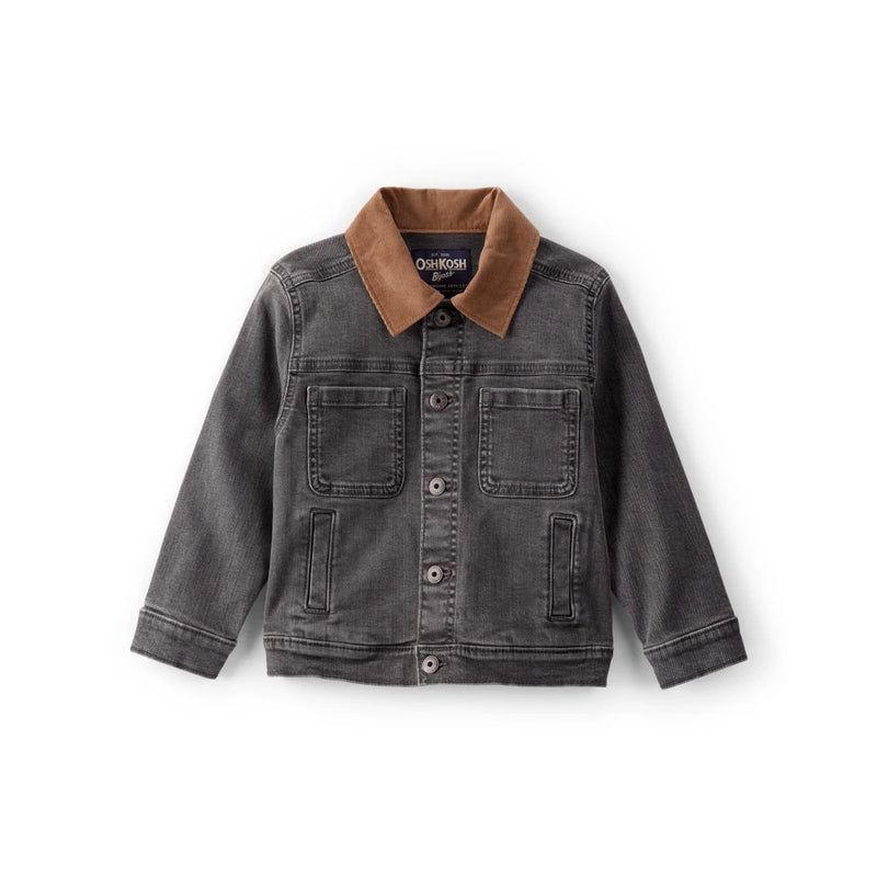 Boy OshKosh Denim Jacket with Corduroy Collar - Black