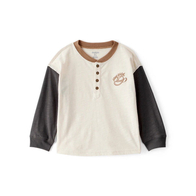 T-shirt Henley Stay Wild à Manches Longues Garçon OshKosh - Multi