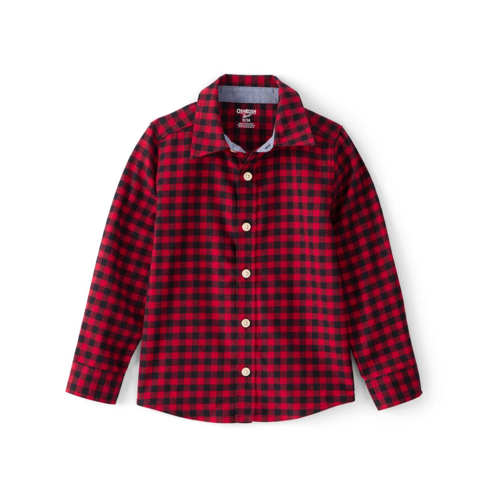 Chemise à Carreaux Buffalo Garçon OshKosh - Rouge