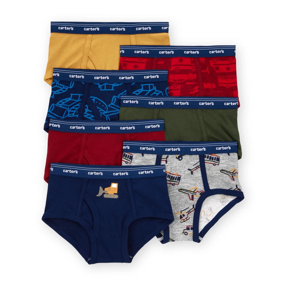 Lot de 7 Slips Chantier Garçon Carter's - Rouge & Jaune