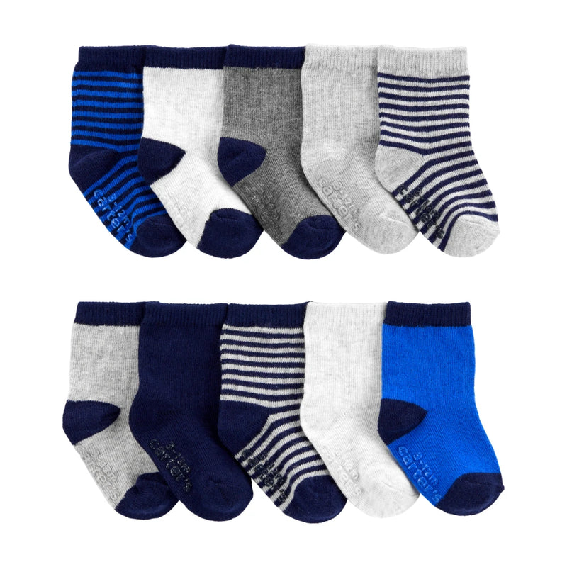 Lot de 10 Paires de Chaussettes Mi-Mollet Garçon Carter's - Marine & Gris