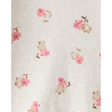 T-shirt Henley Fleuri à Manches Longues Fille OshKosh - Crème