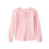 T-shirt Henley Côtelé à Manches Longues Fille OshKosh - Rose