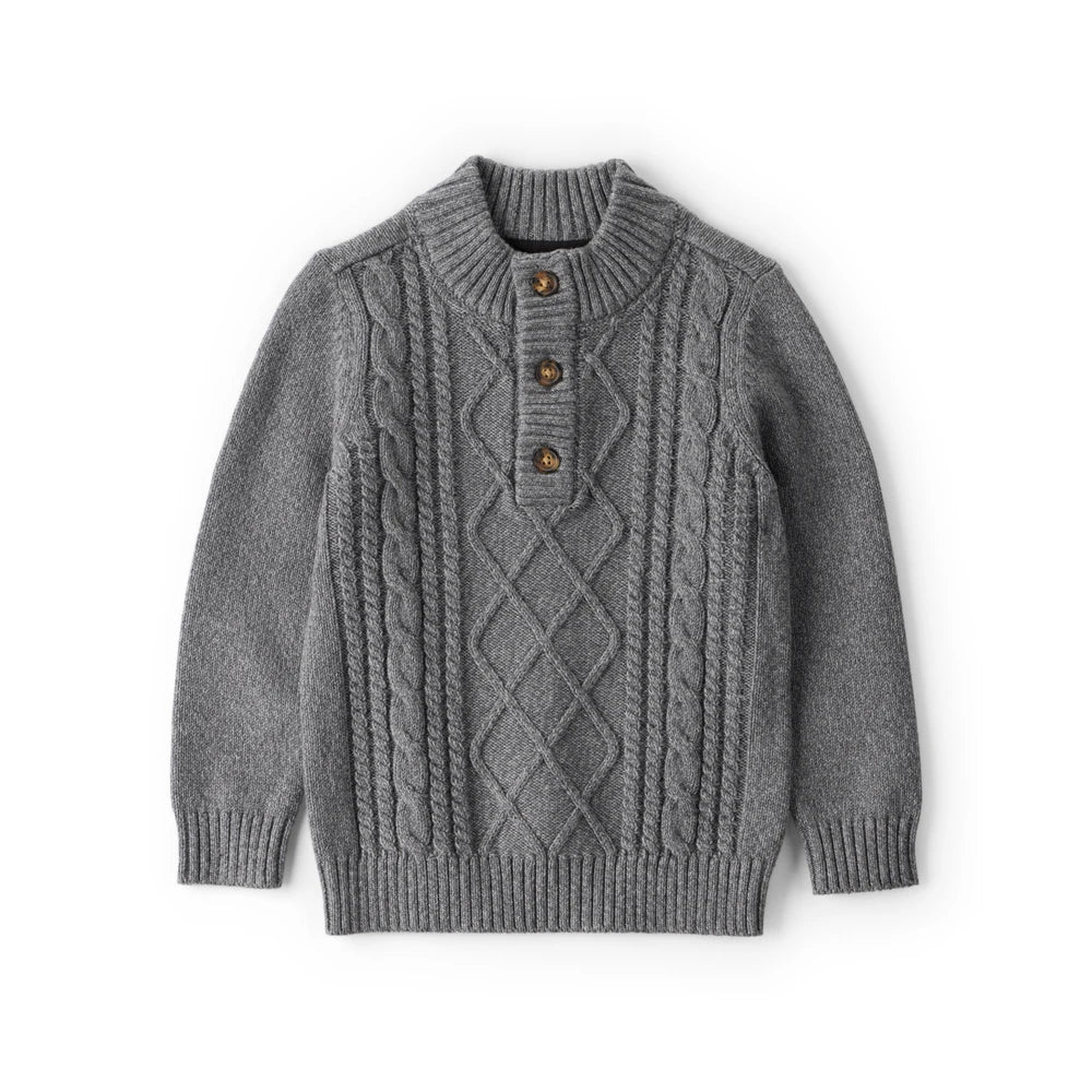 Pull Torsadé à Manches Longues Garçon OshKosh - Gris