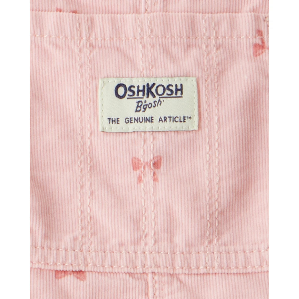 Salopette en Velours Côtelé Imprimé Nœuds Fille OshKosh - Rose