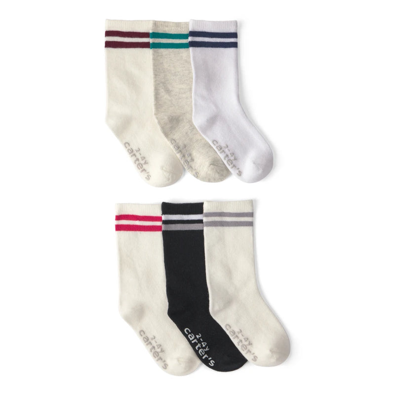 Boy Carter's 6-Pack Striped Crew Socks - Multi