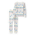 Pyjama 2 Pièces en Coton Jacquard Bonhomme de Neige Carter's - Ivoire
