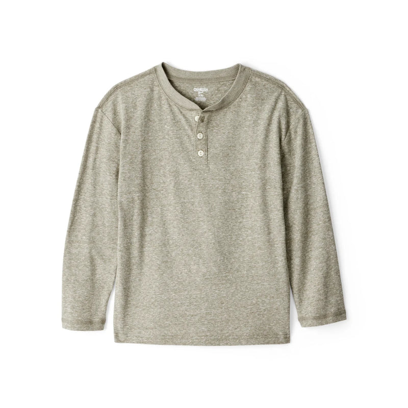 T-shirt Henley à Manches Longues Garçon OshKosh - Olive