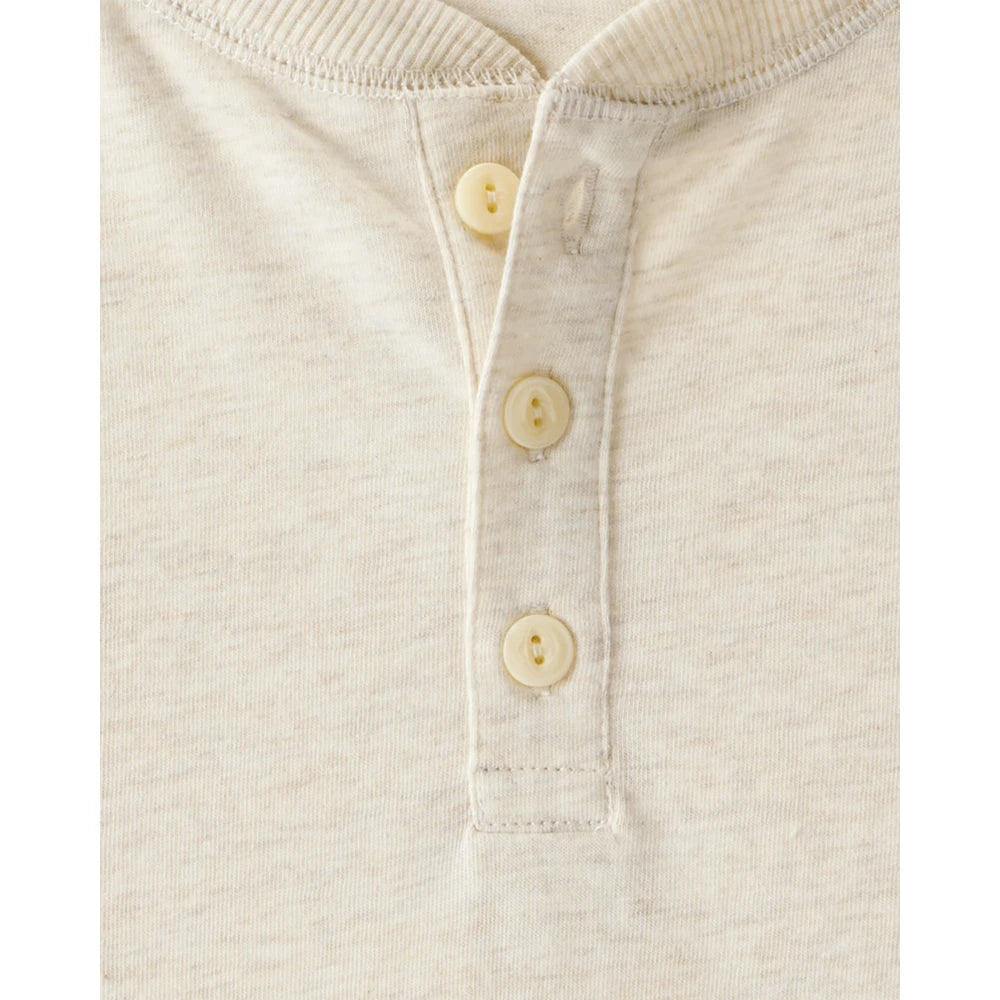 T-shirt Henley à Manches Longues Garçon OshKosh - Avoine Chiné