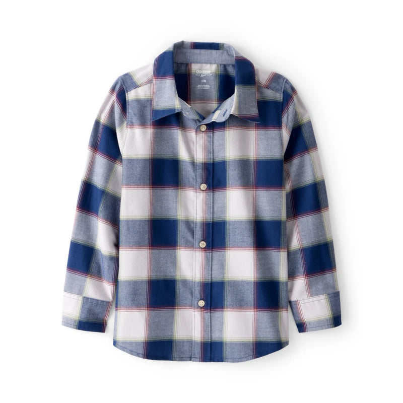 Chemise à Carreaux à Manches Longues Garçon OshKosh - Bleu