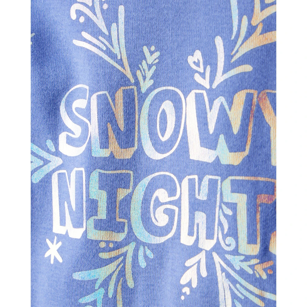 Pyjama 4 Pièces en Coton Flocons de Neige Fille Carter's - Bleu