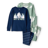 Pyjama 4 Pièces en Coton Yéti Garçon Carter's - Vert & Bleu Marine