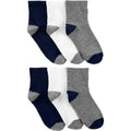 Boy Carter's 6-Pack Ankle Socks - Navy Gray & White