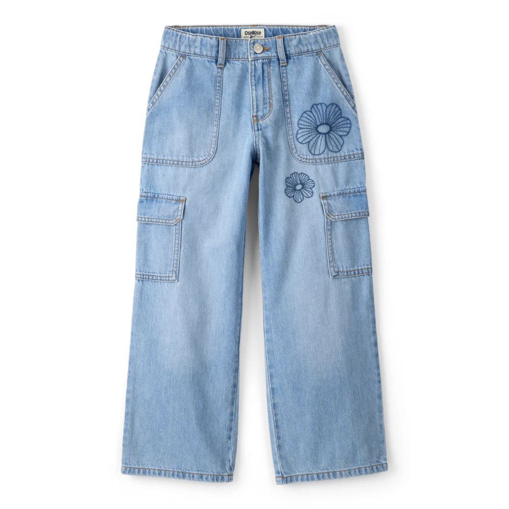 Jean Cargo à Jambe Large Fille OshKosh - Bleu Clair