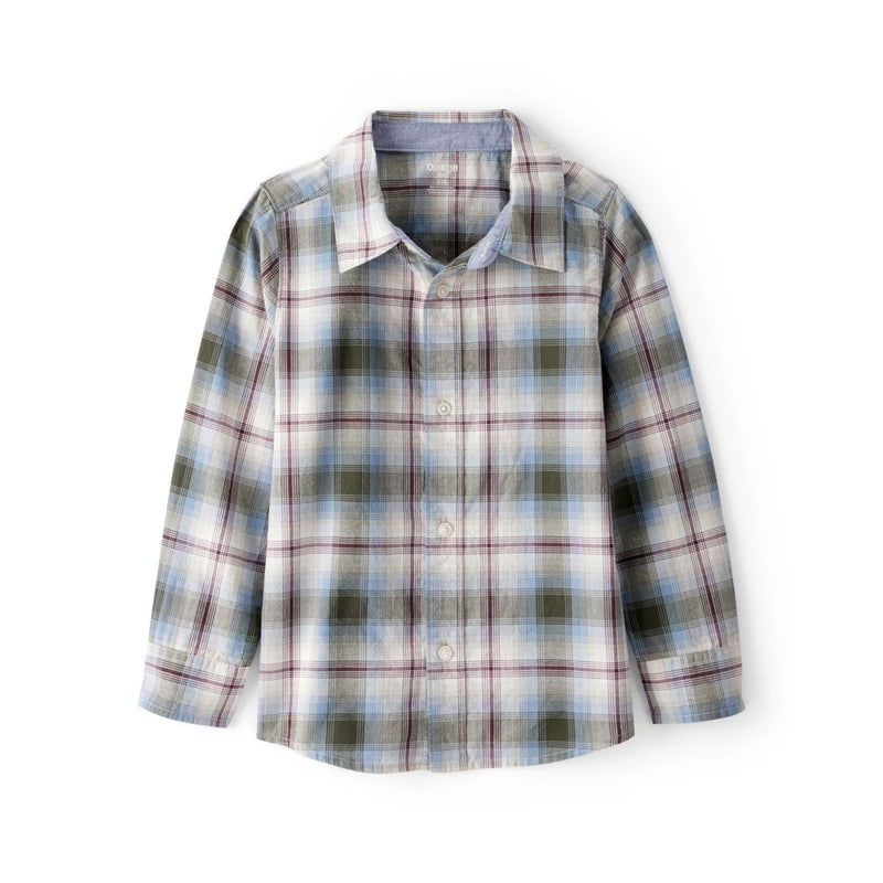 Chemise à Carreaux à Manches Longues Garçon OshKosh - Bleu