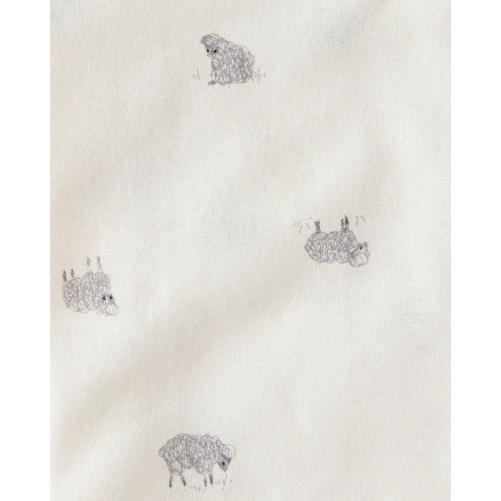 Lot de 4 Langes d'Emmaillotage Moutons & Rayures Bébé Carter's - Gris & Blanc