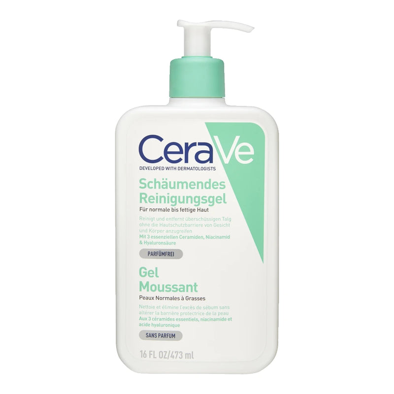 CeraVe Gel Moussant Nettoyant Peau Normale à Grasse – 473 ml