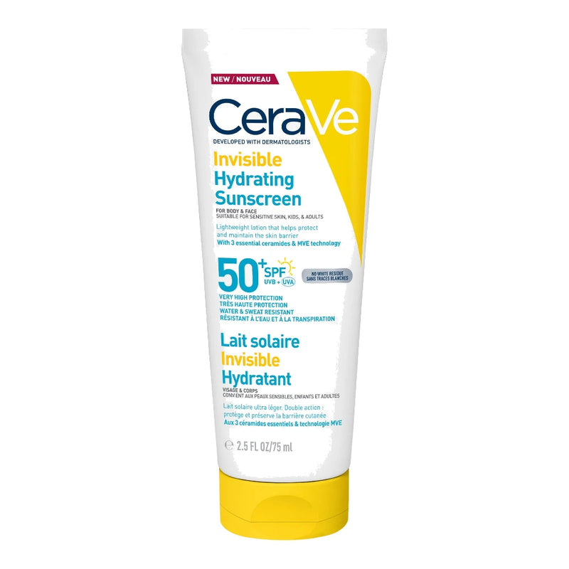 CeraVe Lait Solaire Invisible Hydratant SPF50+ | Peau Normale à Sèche |Peau sensible | 75ml