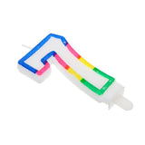Bougie sous forme de chiffres 7 - Multicolore
