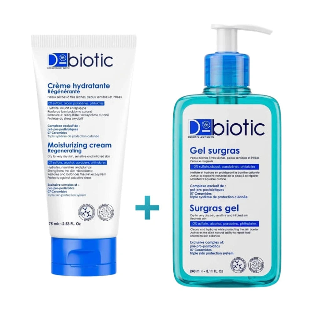 Coffret D-Biotic Crème Hydratante 75 ml et Gel Surgras 240 ml