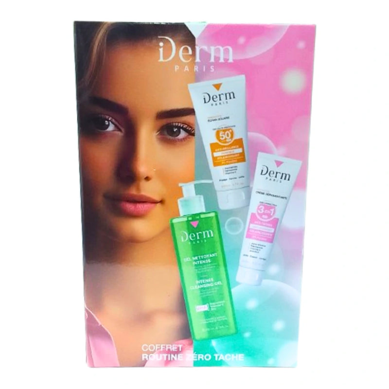 IDerm Set de Rutina Cero Manchas Gel Intenso+Crema Despigmentante+Protector Solar