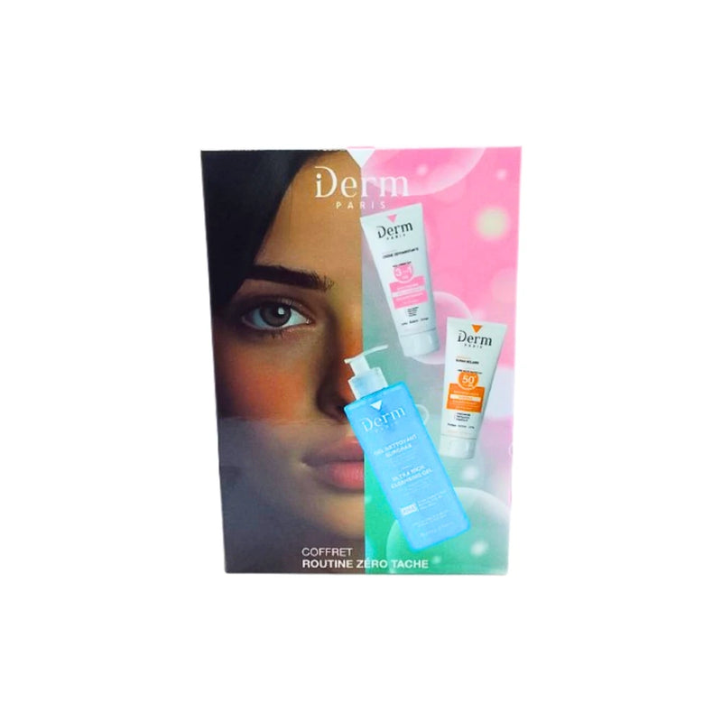 IDerm Set de Rutina Cero Manchas Gel Enriquecido+Crema Despigmentante+Protector Solar