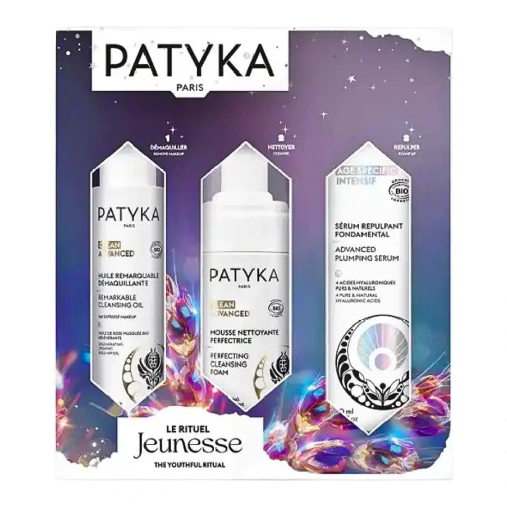 Coffret Patyka Le Rituel Jeunesse - huile, mousse et sérum repulpant