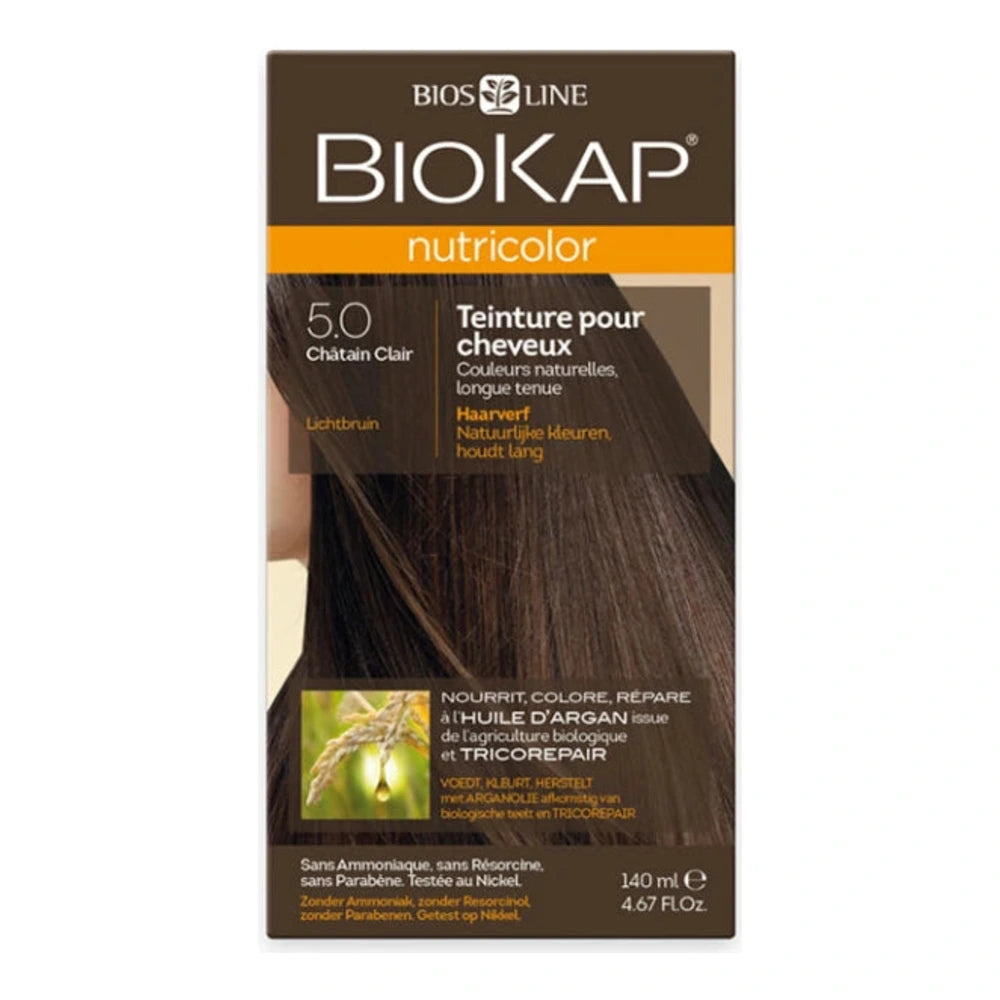 Coloration Biokap Nutricolor 5.0 Châtain Clair boîte