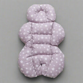 Coussin de poussette BébéYo - Étoiles blanc sur rose