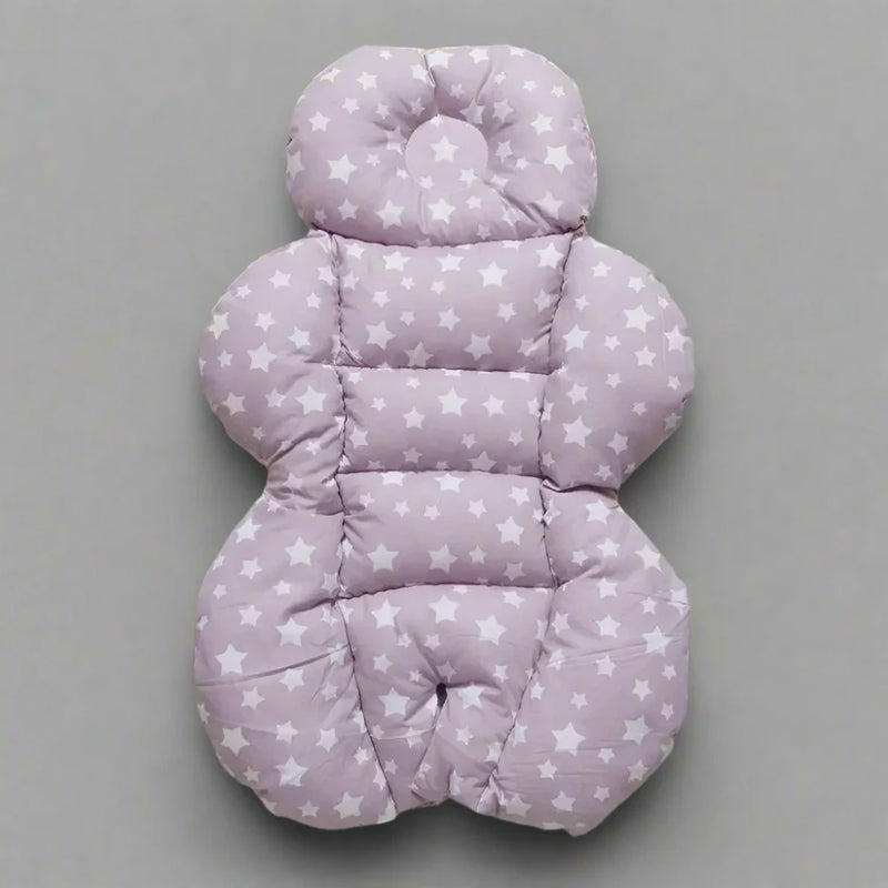 Coussin de Poussette - Étoiles Blanc sur Rose