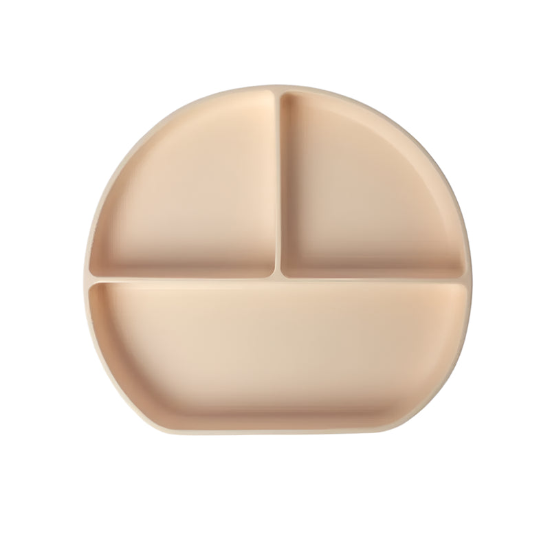 YUMMY Plato de Silicona Multi-Compartimentos con Ventosa 4M+ - Crema
