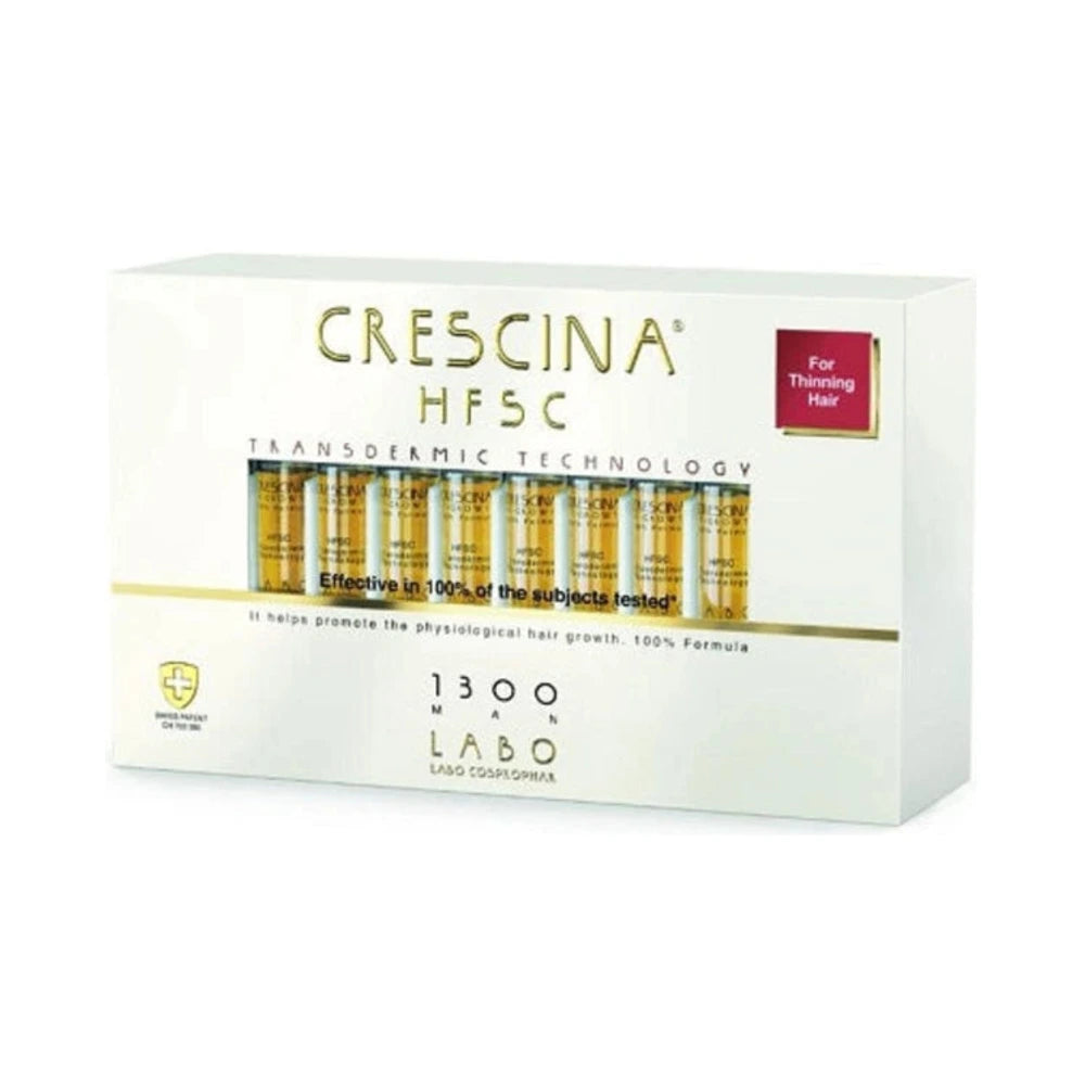 Coffret Crescina HFSC Transdermic 1300 Homme, 20 fioles de 3,5 ml
