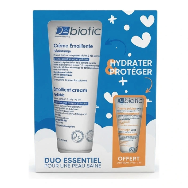 D-biotic Duo Essentiel Crème Émolliente Pédiatrique + mini Crème Solaire  Offerte