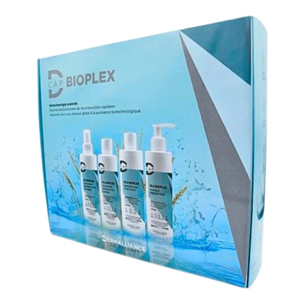 Coffret D-CAP Bioplex : traitement fibre, traitement suprême, shampoing fortifiant et masque
