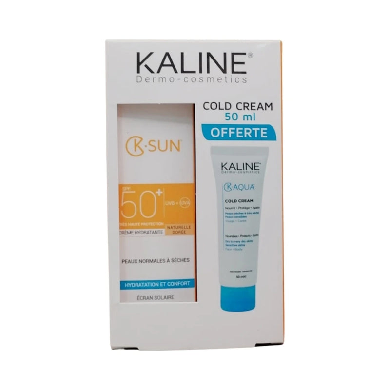 Kaline K.Sun Tinted Fluid Sunscreen Golden Normal to Dry Skin 50ml + K.Aqua Cold Cream Pack