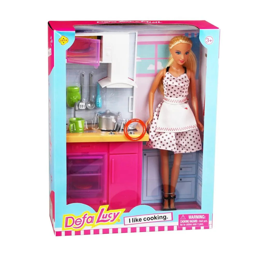 Defa Lucy Poupée Cuisinière avec Accessoires 3A+