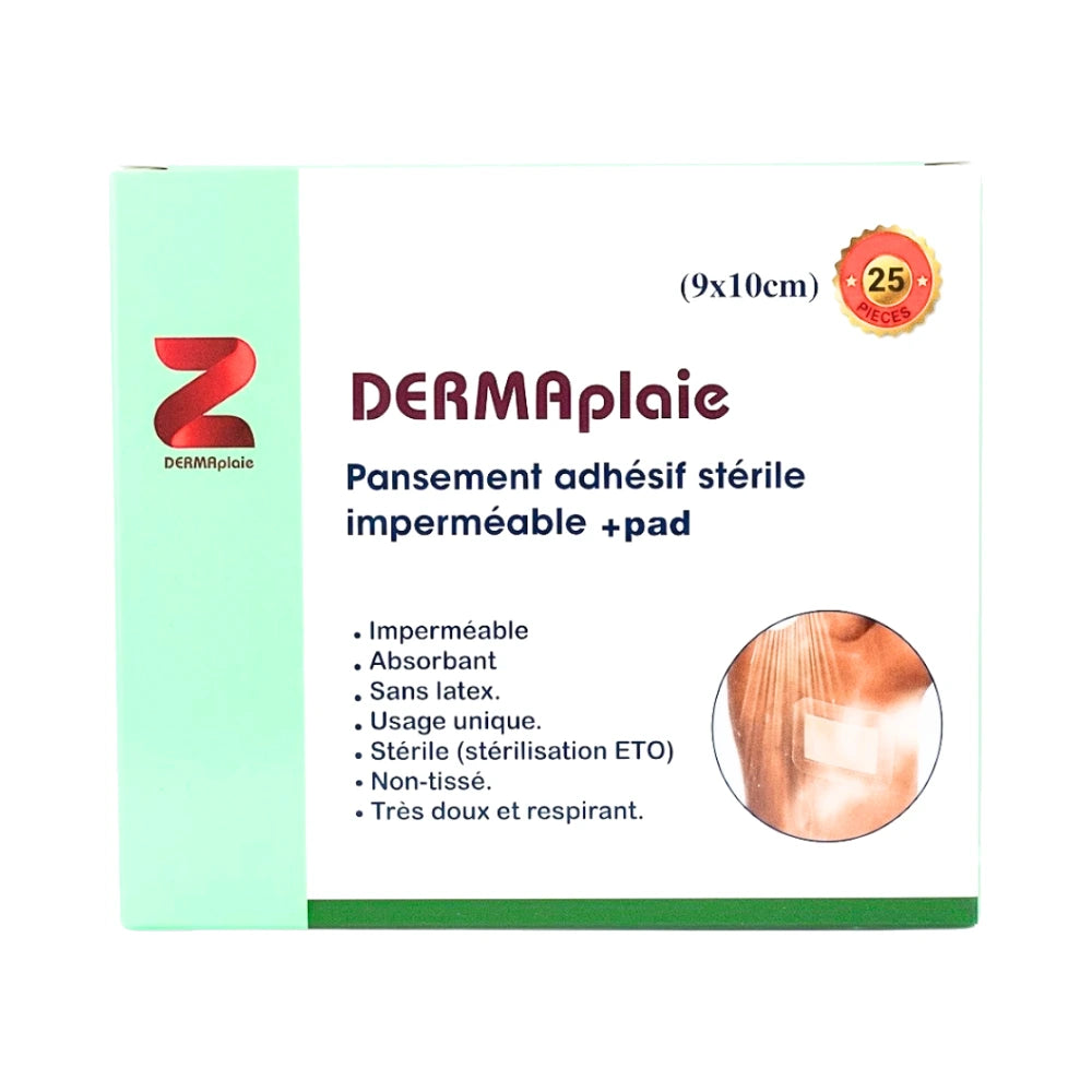 Dermaplaie Pansement adhésif stérile 9 x 10 cm – boîte