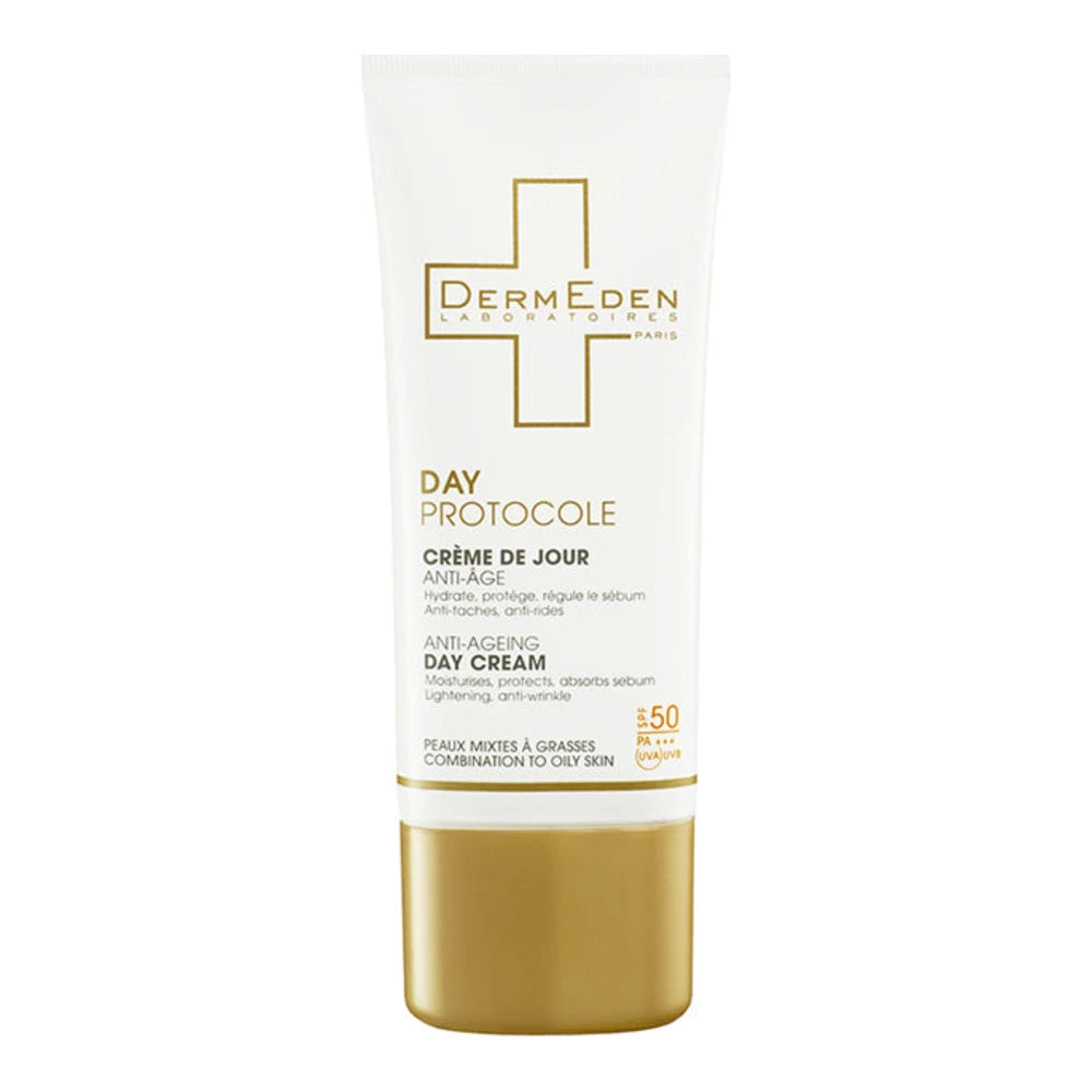 Dermeden Crème de Jour Anti-Âge Peaux Mixtes à Grasses SPF 50 - 50 ml