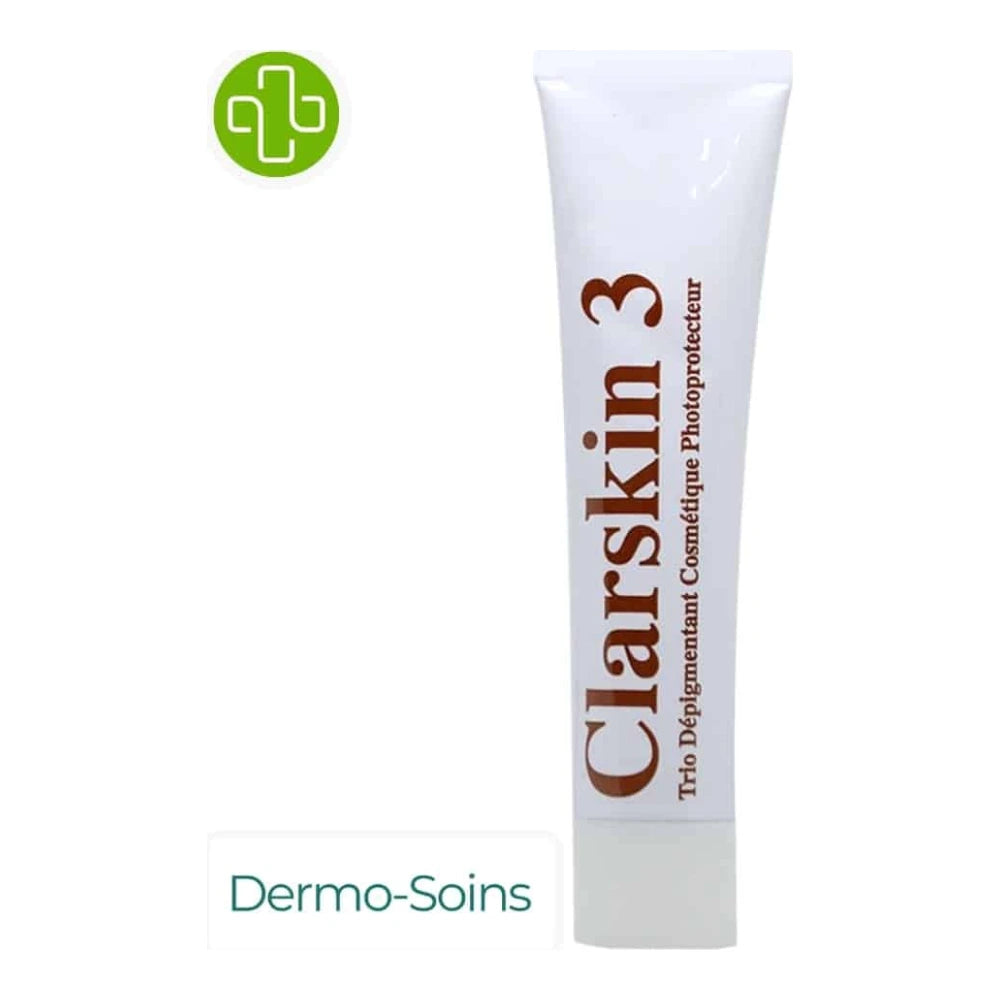 Dermo-Soins Clarskin 3 Trio dépigmentant photoprotecteur 30 g – tube du soin anti-taches