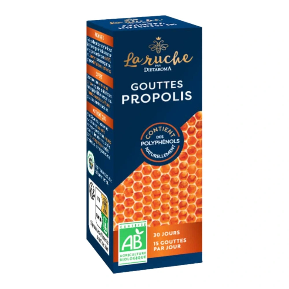 Dietaroma La Ruche gouttes propolis pure bio – étui 15 ml