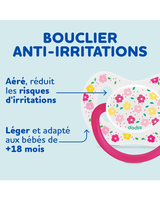 Lot de 2 Sucettes Physiologique Silicone Dodie +18m - Fleurs/Indienne