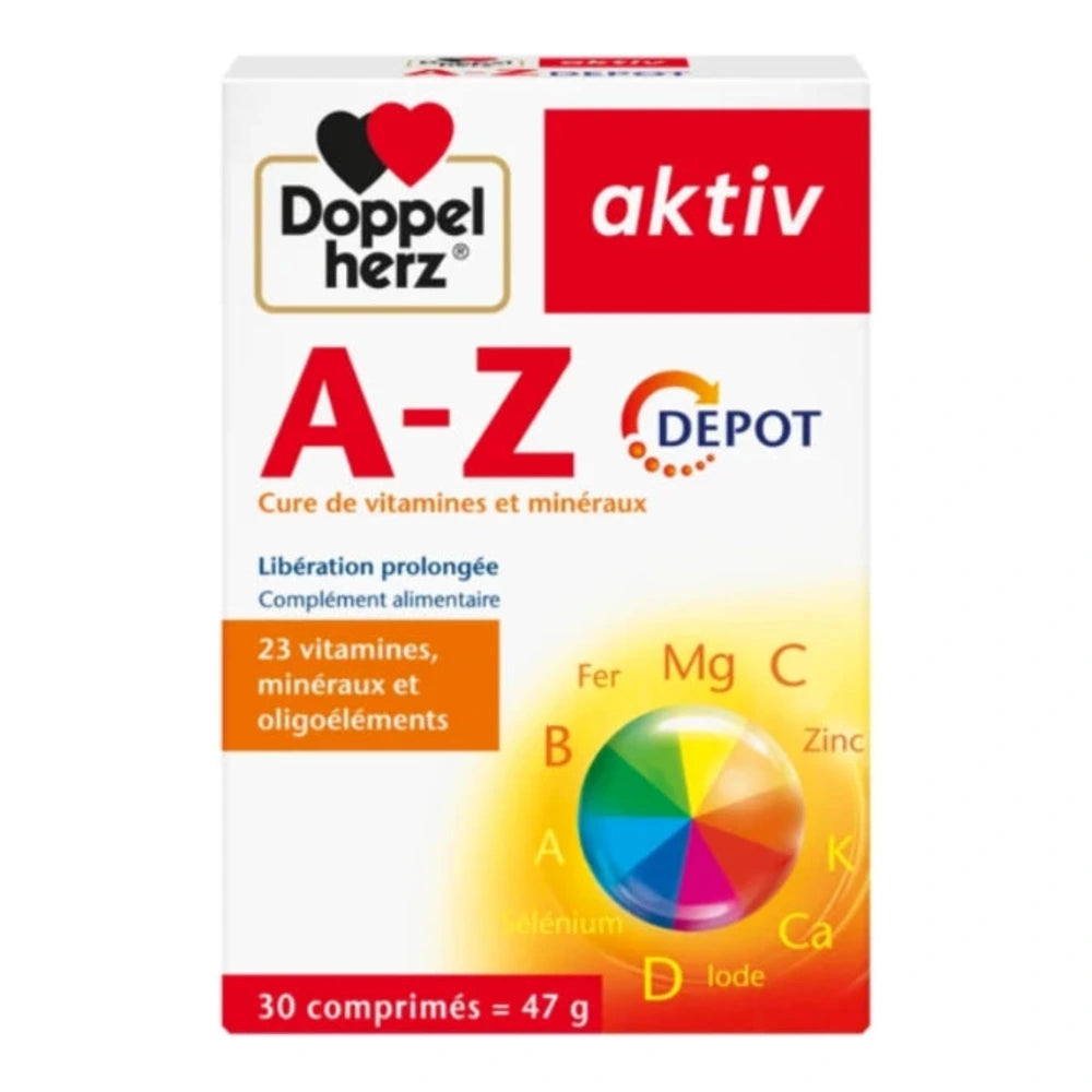 Doppel Herz A-Z Depot 30 comprimés – boîte du complément multivitamines