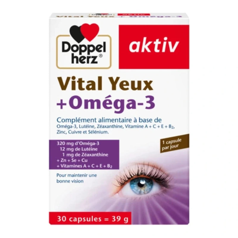 Doppel Herz Vital للعينين + أوميغا 3 – 30 كبسولة