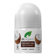 Dr Organic Déodorant à l'huile de noix de coco 50 ml - roll-on, vue de face