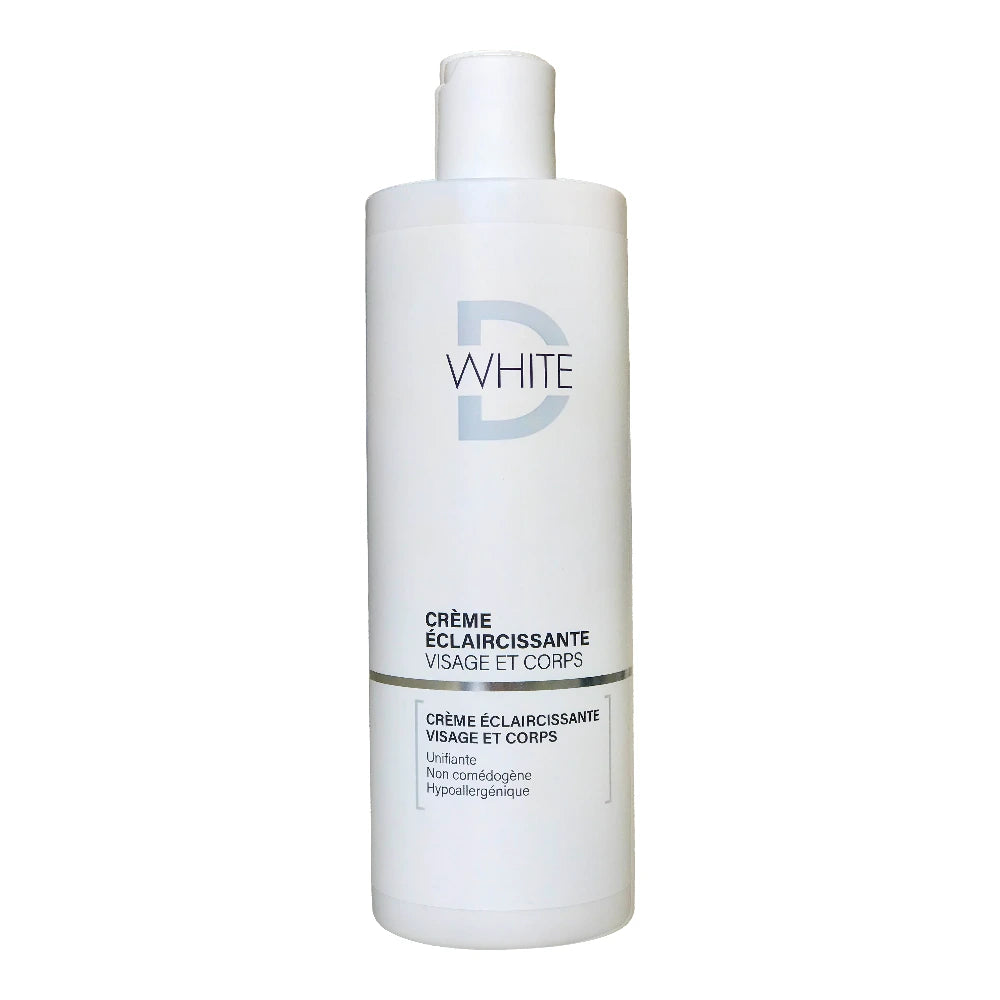 Dwhite Crème Éclaircissante Visage et Corps 400 ml, flacon